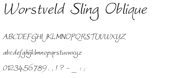 Worstveld Sling Oblique font